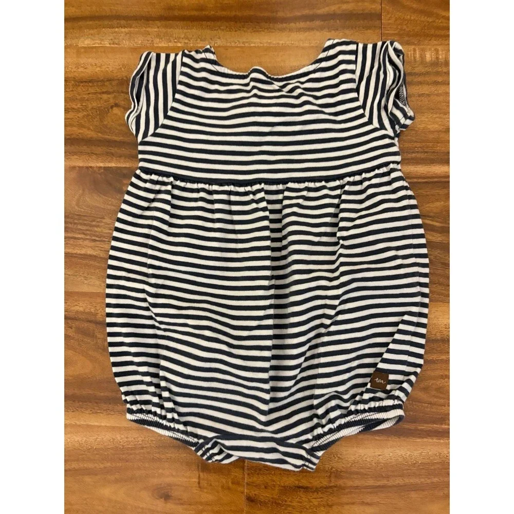 Tea Collection Navy/White Bubble Romper, size 12-18 months